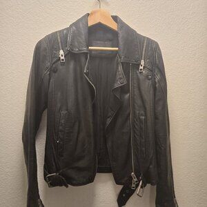 Allsaints All Saints Leather Jacket Detachable Sleeves  Vest 2 in 1